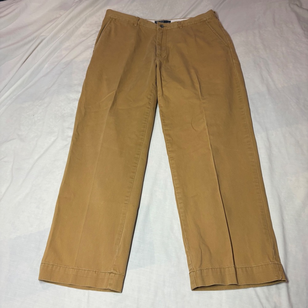 Polo Ralph Lauren Classic Chino Mens 36x30 Tan Khaki Cotton Straight Leg Pants